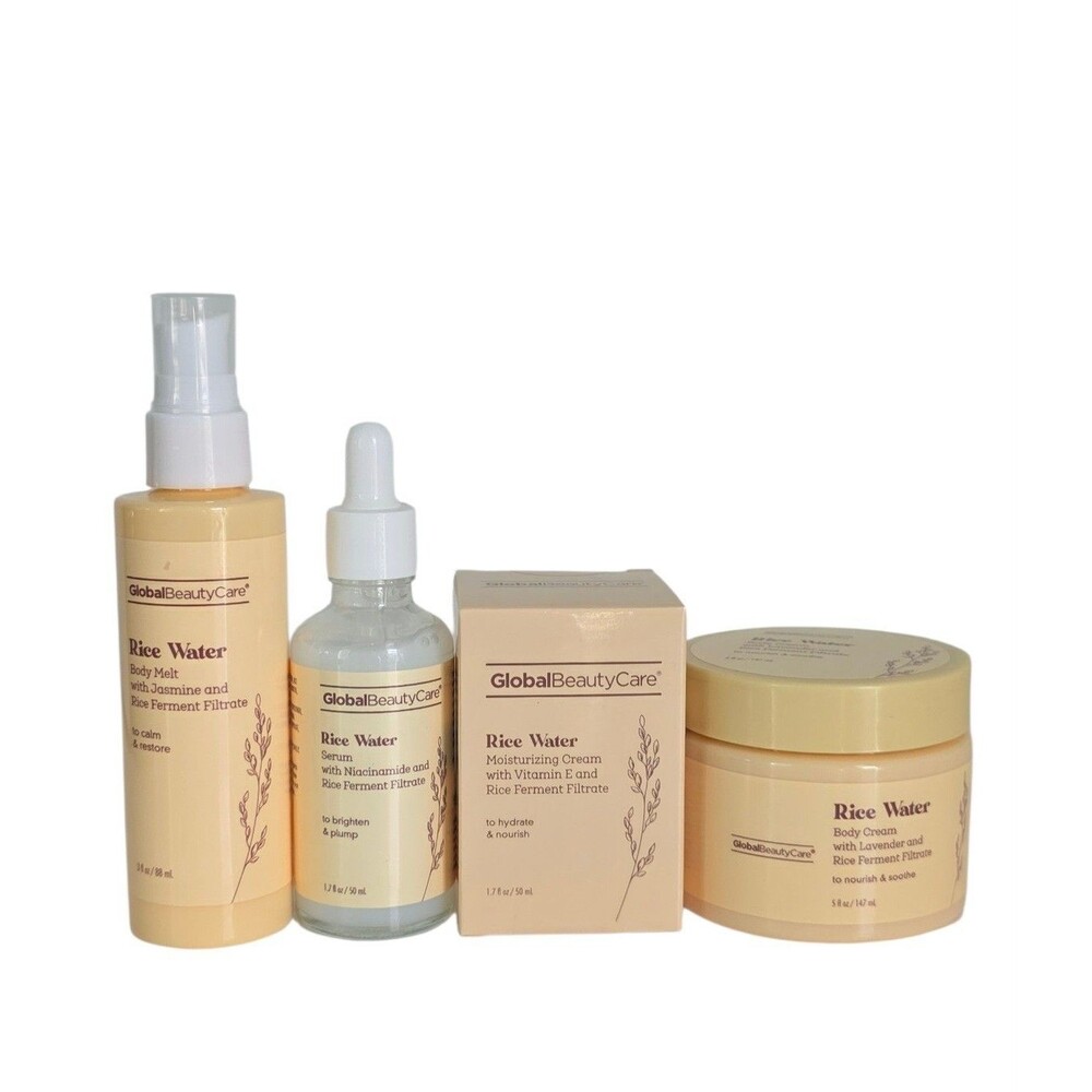 Global Beauty Care Rice Water Serum, Face Cream,Body Melt & Body Cream 1.7 fl oz